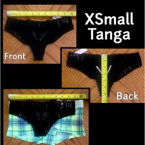 VS XS Lace Tanga Victoria's Secret black extra small nwt